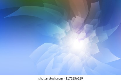 Light Blue, Green vector template in hexagonal style. Illustration of colored hexagons on white surface. Pattern can for your ad, booklets.