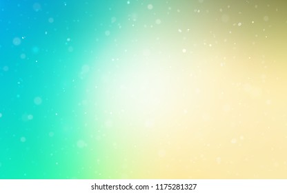Light Blue, Green vector template with ice snowflakes. Glitter abstract illustration with crystals of ice. The pattern can be used for year new  websites.