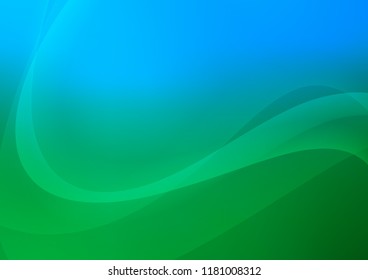 Light Blue, Green vector template with bent ribbons. Modern gradient abstract illustration with bandy lines. Textured wave pattern for backgrounds.