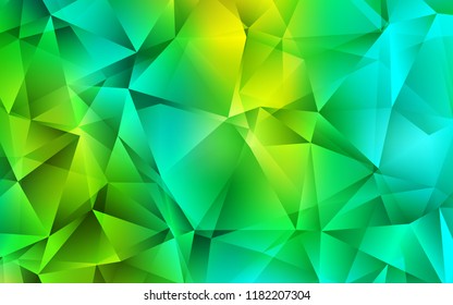 Light Blue, Green vector template with crystals, triangles. Beautiful illustration with triangles in nature style. Best design for your ad, poster, banner.