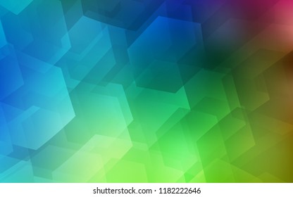 Light Blue, Green vector template in hexagonal style. Design in abstract style with hexagons. New design for website's poster, banner.