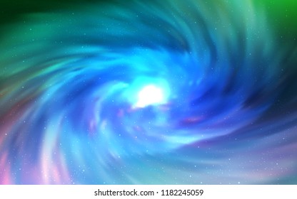 Light Blue, Green vector template with space stars. Shining illustration with sky stars on abstract template. Pattern for astrology websites.