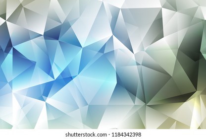 Light Blue, Green vector template with crystals, triangles. Triangles on abstract background with colorful gradient. The template can be used as a background.