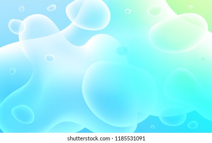 Light Blue, Green vector template with bent lines. A sample with blurred bubble shapes. Memphis style for your business design.