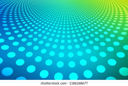 Light Blue, Green vector template with circles. Beautiful colored illustration with blurred circles in nature style. Pattern can be used for futuristic ad, booklets.