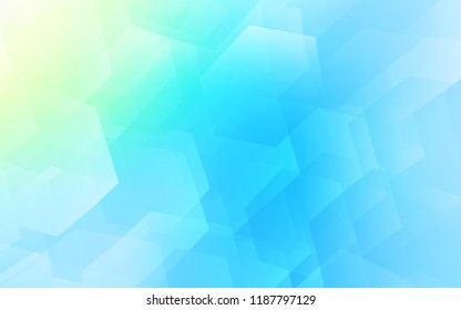 Light Blue, Green vector template in hexagonal style. Colorful hexagons on white backdrop. Pattern for ads, leaflets.