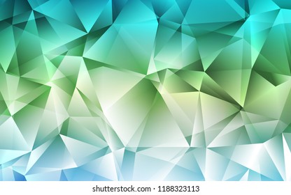 Light Blue, Green vector template with crystals, triangles. Decorative design in abstract style with triangles. Modern template for your landing page.