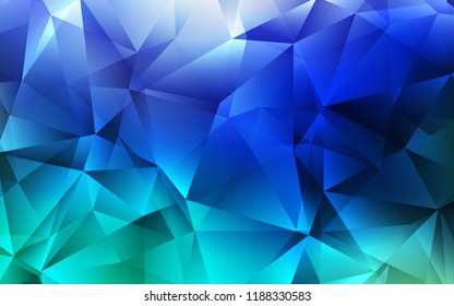 Light Blue, Green vector template with crystals, triangles. Illustration with set of colorful triangles. Smart design for your business advert.