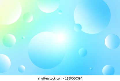 Light Blue, Green vector template with circles. Blurred bubbles on abstract background with colorful gradient. Pattern can be used for beautiful websites.