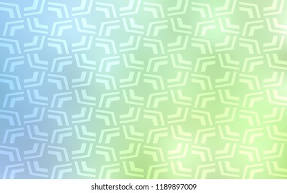 Light Blue, Green vector template with bent ribbons. A vague circumflex abstract illustration with gradient. The best blurred design for your business.