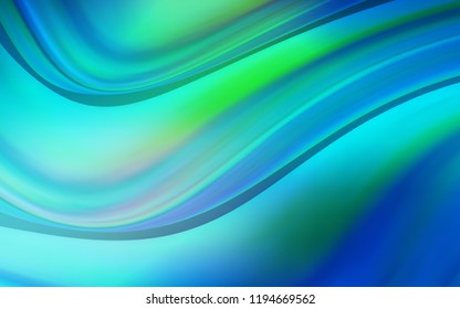 Light Blue, Green vector template with bent lines. Creative geometric illustration in marble style with gradient. Pattern for your business design.