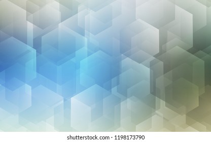 Light Blue, Green vector template in hexagonal style. Glitter abstract illustration in hexagonal style. Pattern can for your ad, booklets.