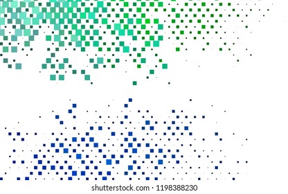 Light Blue, Green vector template with crystals, rectangles. Decorative design in abstract style with rectangles. Best design for your ad, poster, banner.