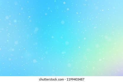 Light Blue, Green vector template with ice snowflakes. Decorative shining illustration with snow on abstract template. New year design for your ad, poster, banner.