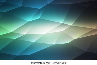Light Blue, Green vector template with crystals, triangles. Illustration with set of colorful triangles. The template can be used as a background.