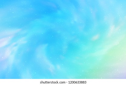 Light Blue, Green vector template with space stars. Shining illustration with sky stars on abstract template. Smart design for your business advert.
