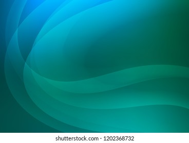 Light Blue, Green vector template with bent ribbons. A sample with blurred bubble shapes. Textured wave pattern for backgrounds.