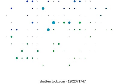 Light Blue, Green vector template with circles. Glitter abstract illustration with blurred drops of rain. Design for posters, banners.