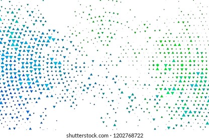 Light Blue, Green vector template with crystals, triangles. Decorative design in abstract style with triangles. Best design for your ad, poster, banner.