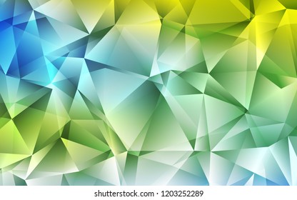 Light Blue, Green vector template with crystals, triangles. Decorative design in abstract style with triangles. Modern template for your landing page.