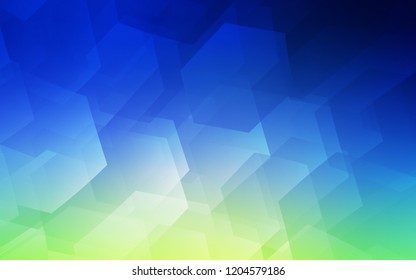 Light Blue, Green vector template in hexagonal style. Design in abstract style with hexagons. Pattern for texture of wallpapers.