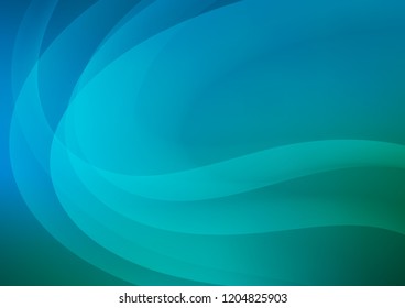 Light Blue, Green vector template with bent lines. Blurred geometric sample with gradient bubbles.  Marble style for your business design.