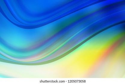 Light Blue, Green vector template with bent lines. Shining crooked illustration in marble style. A completely new memphis design for your business.