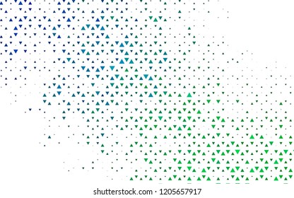 Light Blue, Green vector template with crystals, triangles. Beautiful illustration with triangles in nature style. Template for wallpapers.