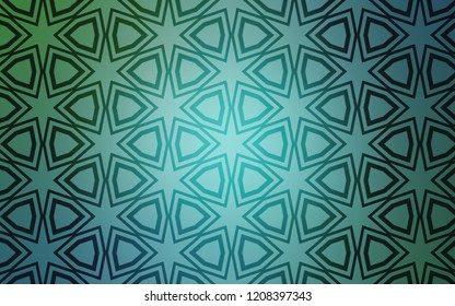 Light Blue, Green vector template with sky stars. Blurred decorative design in simple style with stars. Best design for your ad, poster, banner.