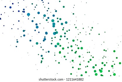 Light Blue, Green vector template with spots. Abstract illustration with colored bubbles in nature style. Template for your brand book.