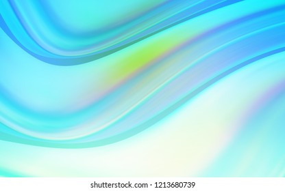 Light Blue, Green vector template with bent lines. Modern gradient abstract illustration with bandy lines. The elegant pattern for brand book.