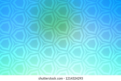 Light Blue, Green vector template in hexagonal style. Colorful hexagons on blur backdrop. New template for your brand book.