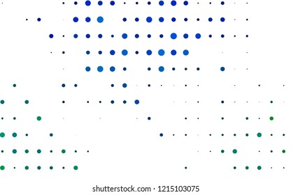 Light Blue, Green vector template with circles. Beautiful colored illustration with blurred circles in nature style. Pattern of water, rain drops.