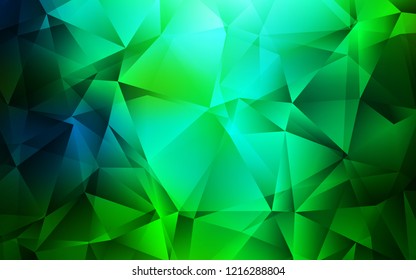 Light Blue, Green vector template with crystals, triangles. Modern abstract illustration with colorful triangles. Pattern for busines ad, booklets, leaflets