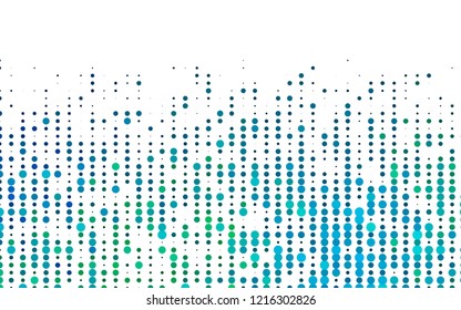 Light Blue, Green vector template with circles. Blurred decorative design in abstract style with bubbles. Design for posters, banners.