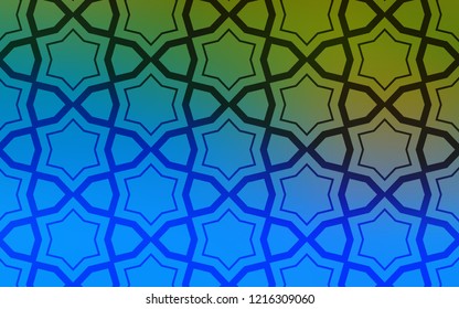 Light Blue, Green vector template with sky stars. Stars on blurred abstract background with gradient. Template for sell phone backgrounds.