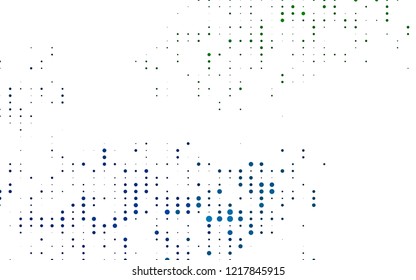 Light Blue, Green vector template with circles. Glitter abstract illustration with blurred drops of rain. Design for business adverts.