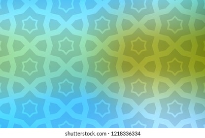 Light Blue, Green vector template with sky stars. Shining colored illustration with stars. Pattern for websites, landing pages.