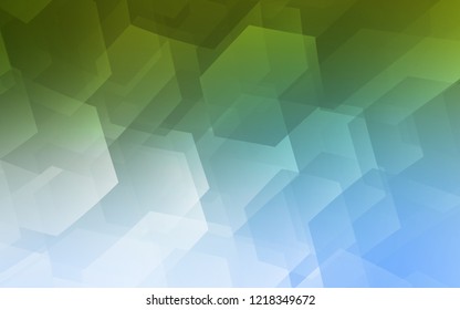 Light Blue, Green vector template in hexagonal style. Glitter abstract illustration in hexagonal style. Pattern for texture of wallpapers.