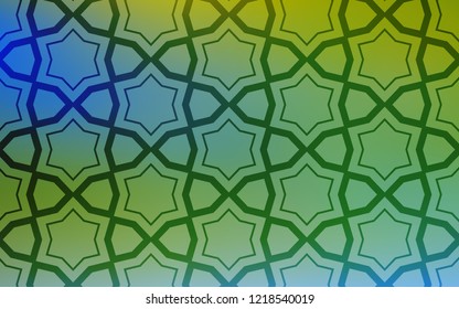 Light Blue, Green vector template with sky stars. Stars on blurred abstract background with gradient. Template for sell phone backgrounds.