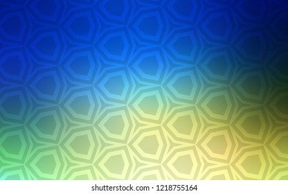 Light Blue, Green vector template in hexagonal style. Illustration with set of colorful hexagons. Design for your business advert.