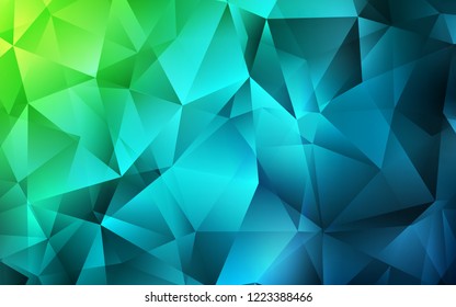 Light Blue, Green vector template with crystals, triangles. Triangles on abstract background with colorful gradient. The template can be used as a background.