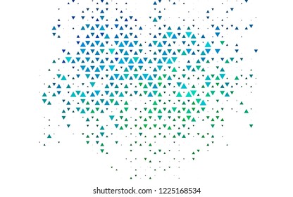 Light Blue, Green vector template with crystals, triangles. Glitter abstract illustration with triangular shapes. Modern template for your landing page.