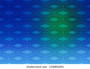Light Blue, Green vector template with sticks, squares. Colorful illustration with lines, cubes on abstract template. Best design for your ad, poster, banner.