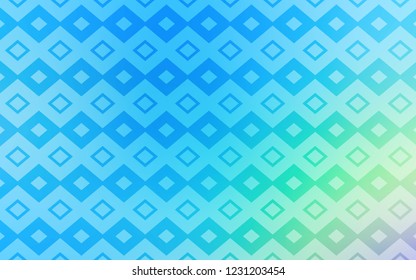 Light Blue, Green vector template with rhombus. Decorative design in abstract style with rectangles. Pattern for busines ad, booklets, leaflets