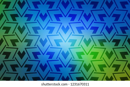 Light Blue, Green vector template with lines, triangles. Decorative design in abstract style with triangles. Best design for poster, banner.