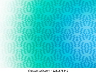 Light Blue, Green vector template with sticks, squares. Colorful decorative design in simple style with lines, rhombuses. Best design for your ad, poster, banner.