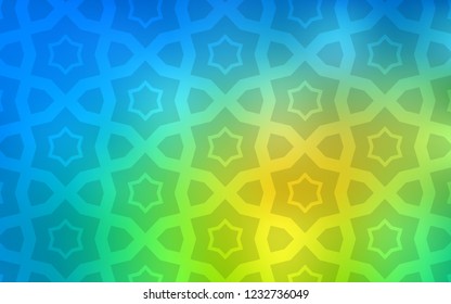 Light Blue, Green vector template with sky stars. Stars on blurred abstract background with gradient. Pattern for websites, landing pages.