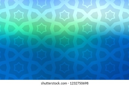 Light Blue, Green vector template with sky stars. Stars on blurred abstract background with gradient. Pattern for new year ad, booklets.