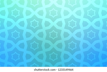 Light Blue, Green vector template with sky stars. Blurred decorative design in simple style with stars. Pattern for new year ad, booklets.